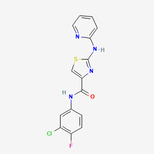 N-(3-chloro-4-fluorophenyl)-2-(pyridin-2-ylamino)thiazole-4-carboxamide