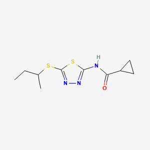 molecular formula C10H15N3OS2 B2374784 N-(5-(sec-ブチルチオ)-1,3,4-チアジアゾール-2-イル)シクロプロパンカルボンアミド CAS No. 391875-54-0