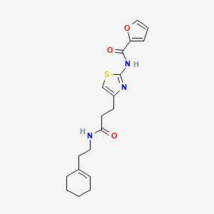 molecular formula C19H23N3O3S B2374801 N-(4-(3-((2-(cyclohex-1-en-1-yl)ethyl)amino)-3-oxopropyl)thiazol-2-yl)furan-2-carboxamide CAS No. 1021228-95-4