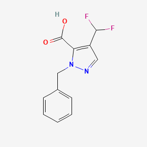 molecular formula C12H10F2N2O2 B2374818 2-Benzyl-4-(difluoromethyl)pyrazole-3-carboxylic acid CAS No. 2248322-78-1