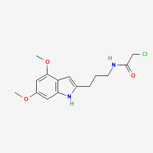 molecular formula C15H19ClN2O3 B2374819 2-Chloro-N-[3-(4,6-dimethoxy-1H-indol-2-yl)propyl]acetamide CAS No. 2411200-77-4
