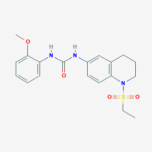 molecular formula C19H23N3O4S B2374821 1-(1-(Ethylsulfonyl)-1,2,3,4-tetrahydroquinolin-6-yl)-3-(2-methoxyphenyl)urea CAS No. 1203074-25-2