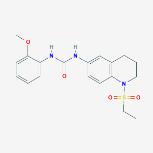 molecular formula C19H23N3O4S B2374821 1-(1-(乙基磺酰基)-1,2,3,4-四氢喹啉-6-基)-3-(2-甲氧基苯基)脲 CAS No. 1203074-25-2