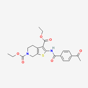 molecular formula C22H24N2O6S B2374823 diethyl 2-(4-acetylbenzamido)-4,5-dihydrothieno[2,3-c]pyridine-3,6(7H)-dicarboxylate CAS No. 864926-51-2