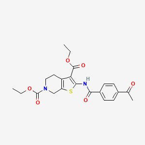 molecular formula C22H24N2O6S B2374823 2-(4-乙酰基苯甲酰胺基)-4,5-二氢噻吩并[2,3-c]吡啶-3,6(7H)-二甲酸二乙酯 CAS No. 864926-51-2