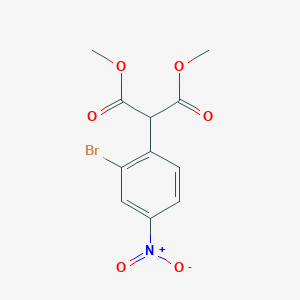 molecular formula C11H10BrNO6 B2374828 1,3-Dimethyl 2-(2-bromo-4-nitrophenyl)propanedioate CAS No. 73088-09-2