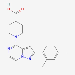 molecular formula C20H22N4O2 B2374833 1-[2-(2,4-Dimethylphenyl)pyrazolo[1,5-a]pyrazin-4-yl]piperidine-4-carboxylic acid CAS No. 1255776-69-2