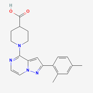 molecular formula C20H22N4O2 B2374833 Acide 1-[2-(2,4-diméthylphényl)pyrazolo[1,5-a]pyrazin-4-yl]pipéridine-4-carboxylique CAS No. 1255776-69-2