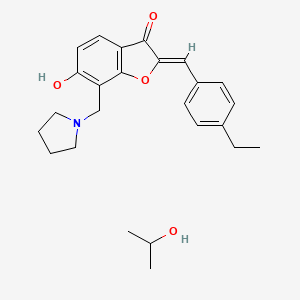 molecular formula C25H31NO4 B2374837 (2Z)-2-[(4-Ethylphenyl)methylidene]-6-hydroxy-7-(pyrrolidin-1-ylmethyl)-1-benzofuran-3-one;propan-2-ol CAS No. 1217227-14-9
