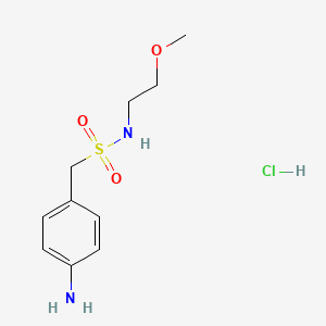 molecular formula C10H17ClN2O3S B2374843 1-(4-氨基苯基)-N-(2-甲氧基乙基)甲磺酰胺盐酸盐 CAS No. 2111046-32-1