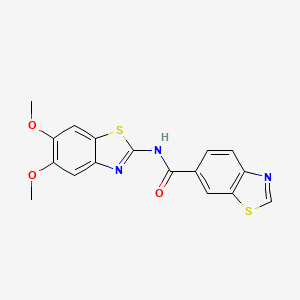 molecular formula C17H13N3O3S2 B2374866 N-(5,6-dimethoxybenzo[d]thiazol-2-yl)benzo[d]thiazole-6-carboxamide CAS No. 895443-20-6