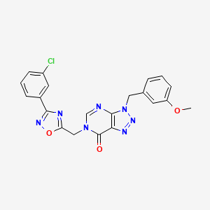 molecular formula C21H16ClN7O3 B2374867 6-((3-(3-chlorophenyl)-1,2,4-oxadiazol-5-yl)methyl)-3-(3-methoxybenzyl)-3H-[1,2,3]triazolo[4,5-d]pyrimidin-7(6H)-one CAS No. 1207042-07-6