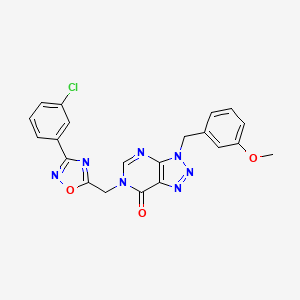 molecular formula C21H16ClN7O3 B2374867 6-((3-(3-氯苯基)-1,2,4-恶二唑-5-基)甲基)-3-(3-甲氧基苄基)-3H-[1,2,3]三唑并[4,5-d]嘧啶-7(6H)-酮 CAS No. 1207042-07-6