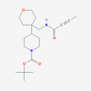 Tert-butyl 4-[4-[(but-2-ynoylamino)methyl]oxan-4-yl]piperidine-1-carboxylate