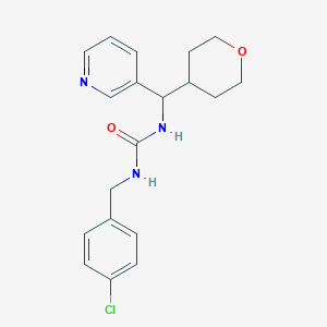 molecular formula C19H22ClN3O2 B2374878 1-(4-chlorobenzyl)-3-(pyridin-3-yl(tetrahydro-2H-pyran-4-yl)methyl)urea CAS No. 2034407-09-3
