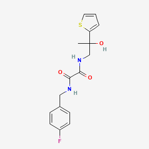 molecular formula C16H17FN2O3S B2374888 N1-(4-fluorobenzyl)-N2-(2-hydroxy-2-(thiophen-2-yl)propyl)oxalamide CAS No. 1351598-52-1