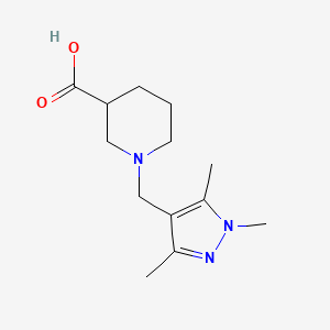 molecular formula C13H21N3O2 B2374890 1-[(1,3,5-trimethyl-1H-pyrazol-4-yl)methyl]piperidine-3-carboxylic acid CAS No. 1006457-52-8