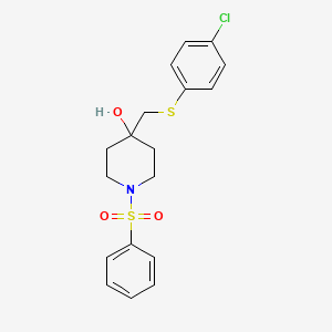 4-{[(4-Chlorophenyl)sulfanyl]methyl}-1-(phenylsulfonyl)-4-piperidinol