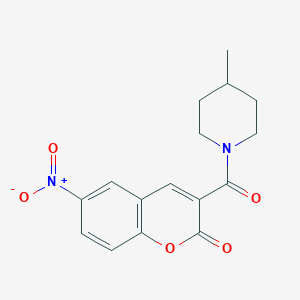 molecular formula C16H16N2O5 B2374918 3-(4-Methylpiperidine-1-carbonyl)-6-nitrochromen-2-one CAS No. 325802-37-7