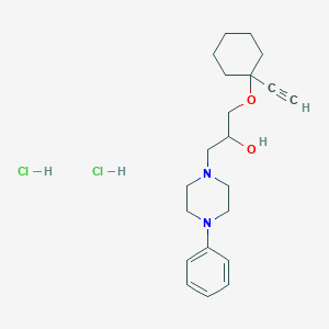 molecular formula C21H32Cl2N2O2 B2374920 1-((1-Ethynylcyclohexyl)oxy)-3-(4-phenylpiperazin-1-yl)propan-2-ol dihydrochloride CAS No. 50743-77-6