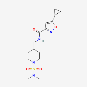 molecular formula C15H24N4O4S B2374927 5-cyclopropyl-N-((1-(N,N-dimethylsulfamoyl)piperidin-4-yl)methyl)isoxazole-3-carboxamide CAS No. 2034608-33-6