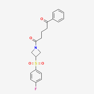 1-(3-((4-Fluorophenyl)sulfonyl)azetidin-1-yl)-5-phenylpentane-1,5-dione