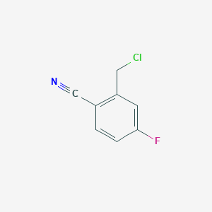 molecular formula C8H5ClFN B2374933 2-(Chloromethyl)-4-fluorobenzonitrile CAS No. 1261742-22-6