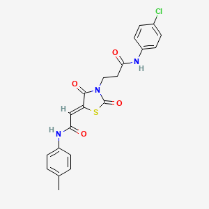 (Z)-N-(4-chlorophenyl)-3-(2,4-dioxo-5-(2-oxo-2-(p-tolylamino)ethylidene)thiazolidin-3-yl)propanamide
