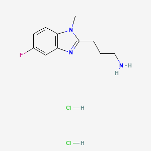 molecular formula C11H16Cl2FN3 B2374960 3-(5-fluoro-1-methyl-1H-1,3-benzodiazol-2-yl)propan-1-amine dihydrochloride CAS No. 2089277-79-0