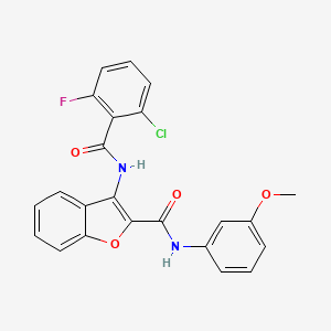 molecular formula C23H16ClFN2O4 B2374964 3-(2-chloro-6-fluorobenzamido)-N-(3-methoxyphenyl)benzofuran-2-carboxamide CAS No. 887894-56-6
