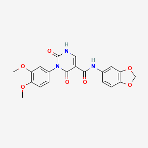 molecular formula C20H17N3O7 B2374966 N-(benzo[d][1,3]dioxol-5-yl)-3-(3,4-dimethoxyphenyl)-2,4-dioxo-1,2,3,4-tetrahydropyrimidine-5-carboxamide CAS No. 887902-40-1