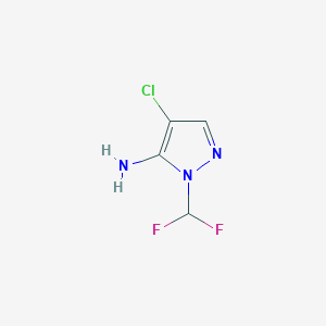 molecular formula C4H4ClF2N3 B2374969 4-Chloro-2-(difluoromethyl)pyrazol-3-amine CAS No. 2226034-22-4