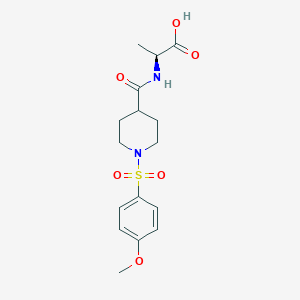 molecular formula C16H22N2O6S B2374970 (2S)-2-[[1-(4-methoxyphenyl)sulfonylpiperidine-4-carbonyl]amino]propanoic Acid CAS No. 1212420-14-8