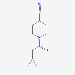 molecular formula C11H16N2O B2374984 1-(2-Cyclopropylacetyl)piperidine-4-carbonitrile CAS No. 1342582-00-6