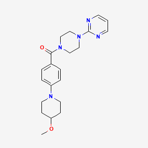 molecular formula C21H27N5O2 B2374992 (4-(4-Methoxypiperidin-1-yl)phenyl)(4-(pyrimidin-2-yl)piperazin-1-yl)methanone CAS No. 2034611-76-0