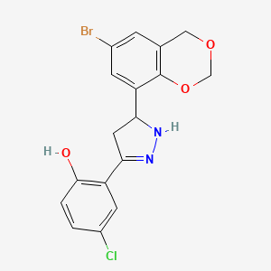 2-[5-(6-bromo-4H-1,3-benzodioxin-8-yl)-4,5-dihydro-1H-pyrazol-3-yl]-4-chlorophenol