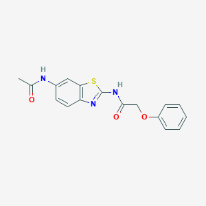 molecular formula C17H15N3O3S B237501 N-[6-(acetylamino)-1,3-benzothiazol-2-yl]-2-phenoxyacetamide 