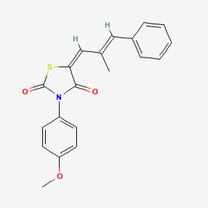 molecular formula C20H17NO3S B2375011 (E)-3-(4-methoxyphenyl)-5-((E)-2-methyl-3-phenylallylidene)thiazolidine-2,4-dione CAS No. 865614-20-6
