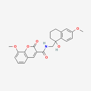 molecular formula C23H23NO6 B2375019 N-((1-hydroxy-6-methoxy-1,2,3,4-tetrahydronaphthalen-1-yl)methyl)-8-methoxy-2-oxo-2H-chromene-3-carboxamide CAS No. 2034531-35-4