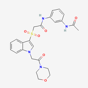 N-(3-acetamidophenyl)-2-((1-(2-morpholino-2-oxoethyl)-1H-indol-3-yl)sulfonyl)acetamide