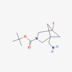 molecular formula C12H21FN2O2 B2375027 tert-Butyl 1-(aminomethyl)-5-fluoro-3-azabicyclo[3.1.1]heptane-3-carboxylate CAS No. 2402831-08-5