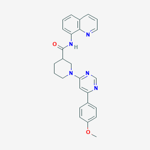 molecular formula C26H25N5O2 B2375031 1-(6-(4-methoxyphenyl)pyrimidin-4-yl)-N-(quinolin-8-yl)piperidine-3-carboxamide CAS No. 1396808-07-3