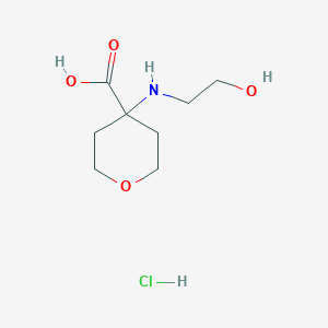 molecular formula C8H16ClNO4 B2375034 4-[(2-Hydroxyethyl)amino]oxane-4-carboxylic acid hydrochloride CAS No. 2138002-79-4