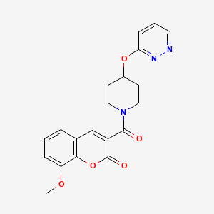 B2375043 8-methoxy-3-(4-(pyridazin-3-yloxy)piperidine-1-carbonyl)-2H-chromen-2-one CAS No. 1797128-20-1