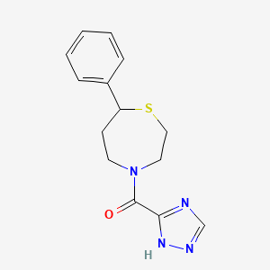 molecular formula C14H16N4OS B2375045 (7-苯基-1,4-噻氮杂环-4-基)(1H-1,2,4-三唑-5-基)甲酮 CAS No. 1705251-67-7