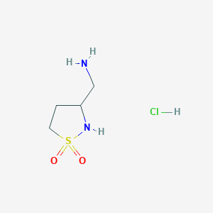 molecular formula C4H11ClN2O2S B2375046 3-(Aminomethyl)isothiazolidine 1,1-dioxide hydrochloride CAS No. 2138522-64-0