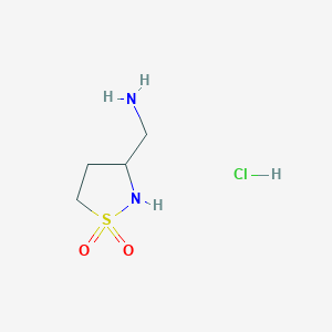 molecular formula C4H11ClN2O2S B2375046 3-(氨甲基)异噻唑烷-1,1-二氧化物盐酸盐 CAS No. 2138522-64-0