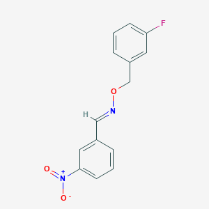 molecular formula C14H11FN2O3 B2375051 3-nitrobenzenecarbaldehyde O-(3-fluorobenzyl)oxime CAS No. 20896-58-6