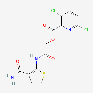 molecular formula C13H9Cl2N3O4S B2375071 [2-[(3-Carbamoylthiophen-2-yl)amino]-2-oxoethyl] 3,6-dichloropyridine-2-carboxylate CAS No. 878081-34-6