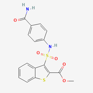 Methyl 3-[(4-carbamoylphenyl)sulfamoyl]-1-benzothiophene-2-carboxylate